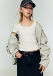 Lace-detailed Jersey Top - White