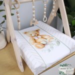 Changing Mat Cover Green Teddy