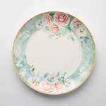- Green Floral Dinner Plate Set Of 4