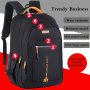 Stylish Nylon Backpack - Waterproof Large Capacity With Practical Pockets For School & Travel