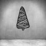Christmas Tree Wall Art D18 - 450MM Brass gold