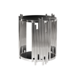 Contemporary Glass Accent Side Table - Marble And Gold