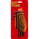Tork Craft Hex Allen Key Set 10PC 1.5-10MM Crv