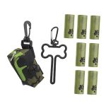 Parliky 12-PIECE Biodegradable Dog Poop Bags Dispenser Oxford Cloth Waste Bag Clips For Hands-free Dog Walking Supplies