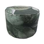 Green Monochromatic Leaves Ottoman