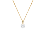 Yellow Gold Crystal Halo Pendant On Bonded Chain