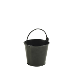 Genware Galvanised Steel Serving Bucket 10CM Dia Black