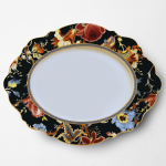 Midnight Bloom Floral Oval Platter