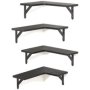 Wood Corner Floating Shelves Wall Mounted Set Of 4 - Black