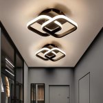 1PC Black White Square Modern Corridor Light Fixture LED Near Ceiling Light For Bedroom Bathroom Kitchen Balcony Hallway Stairs