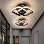 1pc Black White Square Modern Corridor Light Fixture LED Near Ceiling Light For Bedroom Bathroom Kitchen Balcony Hallway Stairs Aisle Light (Wide Pressure)