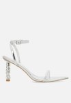 Jules Ankle Strap Heel - Silver
