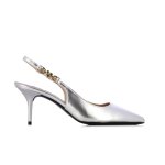 Love Chain Strap Slingback Pump -silver