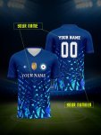 Customizable Soccer Jersey - Sports V-neck 100% Polyester Knit Fabric Slight Stretch Color Block Design Short Sleeve For Spring
