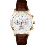 Ben Sherman Men's Gold-tone Chronograph Watch With White Dial & Brown Leather Strap