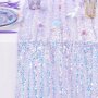 Mermaid Party Table Runner - Rectangle Polyester Woven Table Cloth With Sparkling Holographic Mermaid Tail Sequin Design For Birthday Pool Underwater Ocean Themed Party Decorations