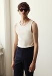 Slim Fit Ribbed Vest Top - Cream