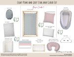 Cot Duvet Bedding Light Pink And Grey Star And Cloud Set