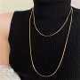 Chic Stainless Steel Snake Chain Necklace For Women - Long Hip-hop Style Perfect For Casual Attire & Special Occasions