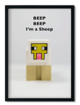 Decor Print Minecraft Sheep - Unframed Print A4