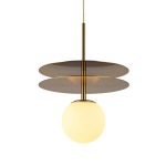 Golden LED Metal Double Disc Pendant Light
