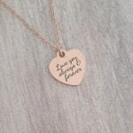 Ashley Personalized Heart Name Necklace Rose Gold Stainless Steel Adjustable 45CM Chain