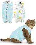 Anwa 2 Pack Cat Recovery Suit - Breathable Cat Onesie For Cats After Surgery Female Kitten Surgery Recovery Suit Female Abdomina