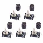 Wayintop 5PCS 360 Degree Rotary Encoder Module KY-040 Brick Sensor Development Board With Push Button For Arduino