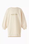Calvin Klein Girls Long Sleeve Cotton Terry Dress In Beige - Beige 16