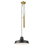 Cassie Adjustable Metal Pendant Light Gold And Black