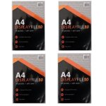 - A4 Display File Flip File 10 Sleeves - Pack Of 4