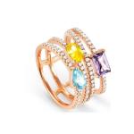 Colour Wave Ring Coloured Stones - M