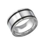 C1021-C31853 - Men's Stainless Steel Band Ring - Size 10