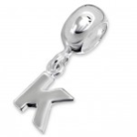 B58-C12069 - 925 Sterling Silver A-z Initial Letter European Charm Bead Dangle - B