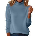 Womens Sweaters Turtleneck Long Sleeve Pullover Casual Knitted Pullover Wool Warm Cozy Tops Fall Winter Clothes Sweaters For Wom