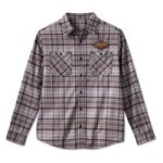 Harley Davidson Men& 39 S 120TH Anniversary Plaid Shirt - Grey Plaid M