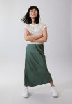 Satin Skirt - Dark Khaki Green