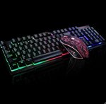 Gaming Keyboard And Mouse Ergonomic Combo -wired – With Rgb Backlit – Black