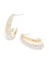 Mixed Metal Plated Diamante Long Illusion Hoop Earrings