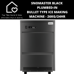 Snomaster Black Plumbed-in Bullet Type Ice Making Machine - 26KG 24HR