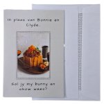 Paper Gift Card And Envelope Bunny Chow Brown