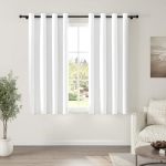 Chrisdowa 100% Blackout Pure White Solid Curtains 63 Inches Long 2 Panels For Bedroom Living Room Farmhouse Room Darkening Therm