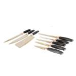 9 Piece Rose Gold Knife Set With Black Plastic Handle SGN1910