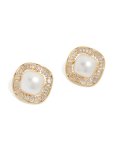 Goldair Gold Plated Cubic Zirconia & Pearl Stud Earrings