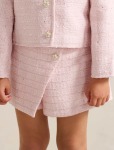Ellie-mae Girls Tweed Skort - 10-12 Yrs Pink Tweed