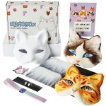 Pre Felted Therian Cat Mask Kit - Fleeced Base With Faux Fur Eye Mesh And Cat Like Fuzzy Fabric - Felted For You Skip