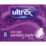 Ultra Night Sanitary Pads 8 Pack