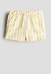 Cotton Shorts - White & Yellow Striped