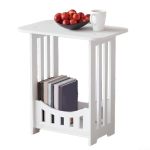 3-TIER Narrow Side Table Night Stand With Display Shelf Compact Plastic End Table For Living Room Bedroom Or Bathroom White Sofa