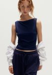 Boat-neck Vest Top - Blue